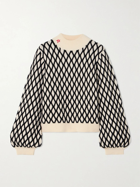 Perfect Moment Perfect Moment - Carving Air Wool And Cashmere-blend Jacquard Sweater - Cream 