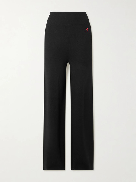  Perfect Moment Perfect Moment - Embroidered Merino Wool Wide-leg Pants - Black 