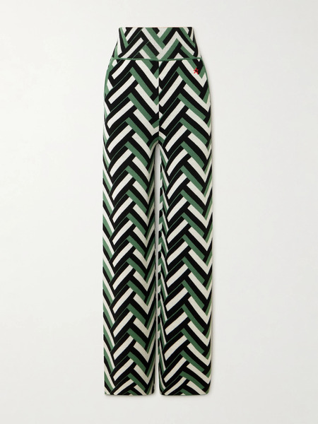  Perfect Moment Perfect Moment - Embroidered Wool Wide-leg Pants - Green 