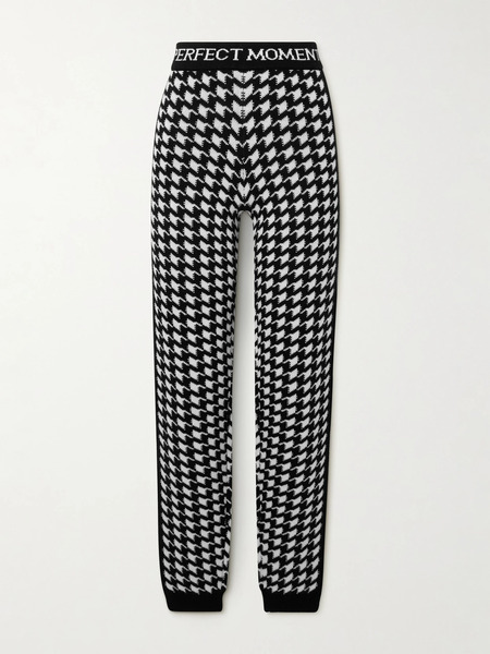  Perfect Moment Perfect Moment - Houndstooth Merino Wool Leggings - Black 