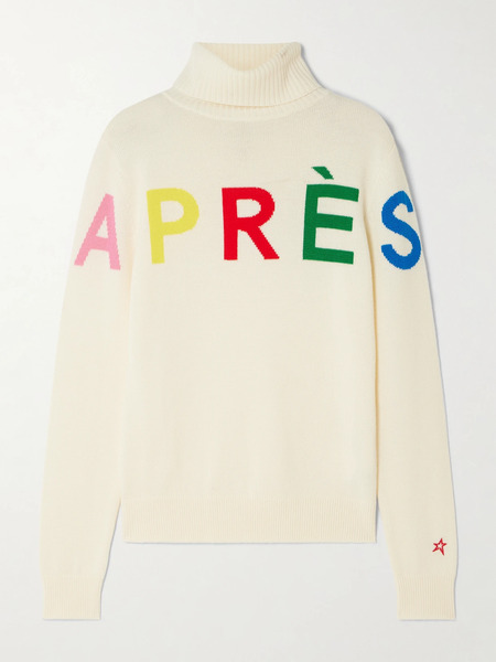  Perfect Moment Perfect Moment - Intarsia Merino Wool Turtleneck Sweater - Cream 