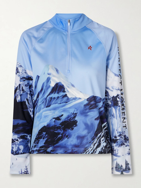  Perfect Moment Perfect Moment - Printed Stretch-jersey Base Layer - Blue 