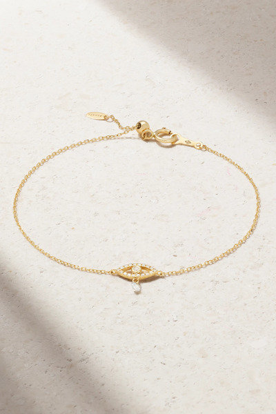  Persée Persée - Evil Eye 18-karat Gold Diamond Bracelet - One Size 