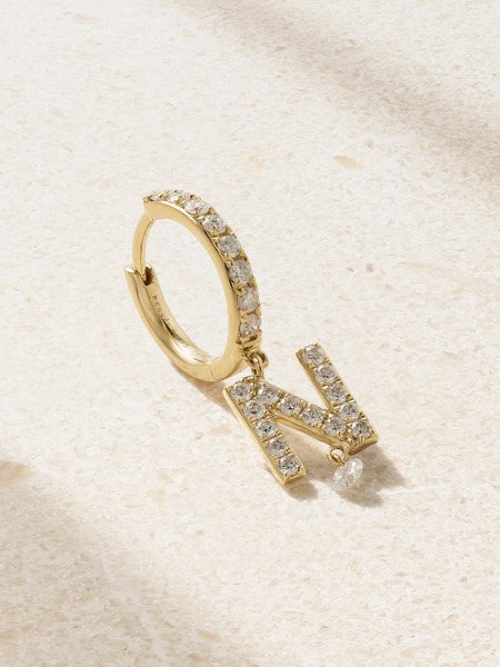  Persée Persée - Initial 18-karat Gold Diamond Single Earring - A 
