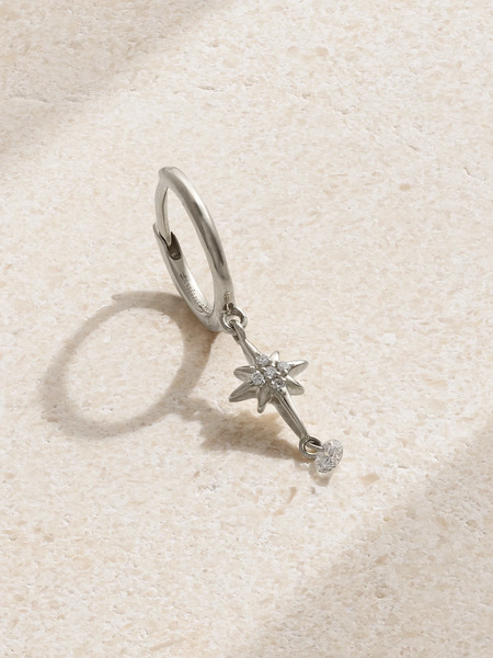 Persée Persée - North Star 18-karat White Gold Diamond Single Hoop Earring - One Size 