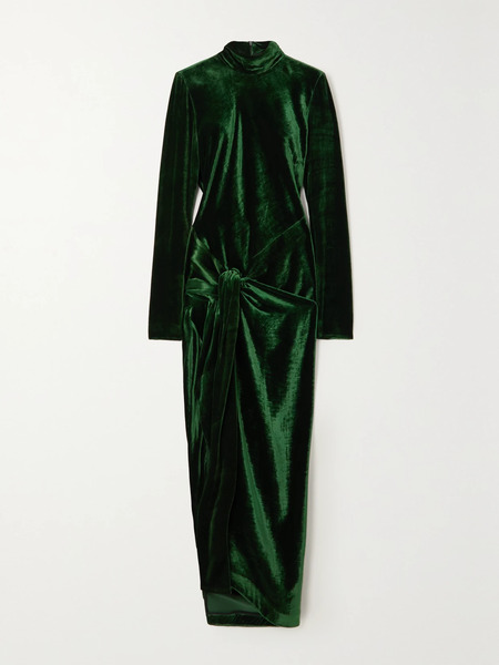  Petar Petrov Petar Petrov - The Dusk Draped Velvet Maxi Dress - Emerald 