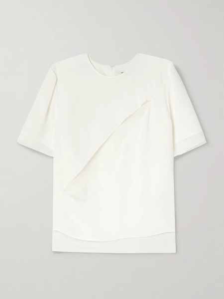  Peter Do Peter Do - Slash Silk And Chiffon T-shirt - White 