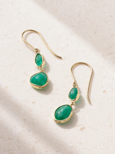  Pippa Small Pippa Small - Double Drop 18-karat Gold Emerald Earrings - Green 