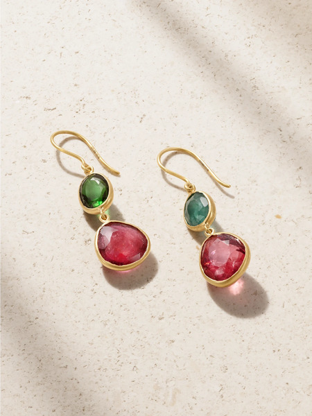  Pippa Small Pippa Small - Iris 18-karat Gold Tourmaline Earrings - Red 