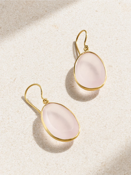  Pippa Small Pippa Small - 18-karat Gold Rose Quartz Earrings - Pink 