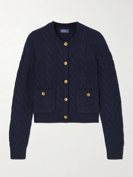  Polo Ralph Lauren Polo Ralph Lauren - Cable-knit Wool And Cashmere-blend Cardigan - Navy 