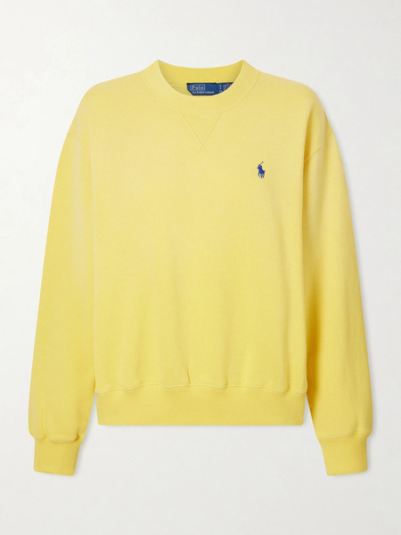  Polo Ralph Lauren Polo Ralph Lauren - Embroidered Cotton-blend Fleece Sweatsihrt - Yellow 