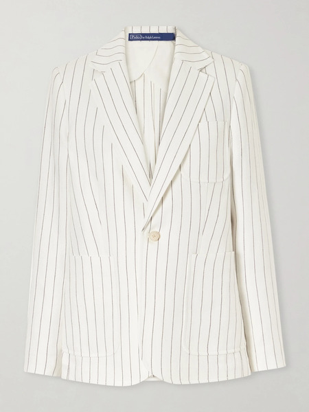  Polo Ralph Lauren Polo Ralph Lauren - Pinstriped Hemp Blazer - Off-white 