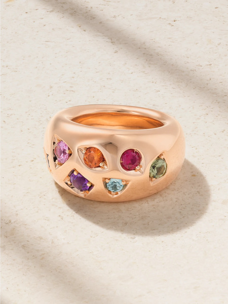  Pomellato Pomellato - Iconica 18-karat Rose Multi-stone Ring - Gold 