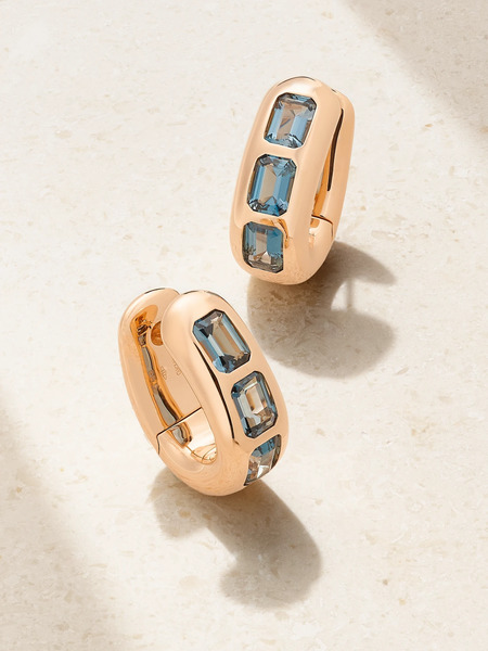  Pomellato Pomellato - 18-karat Rose Gold Topaz Hoop Earrings - One Size 