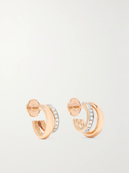  Pomellato Pomellato - Together 18-karat Rose Gold Diamond Hoop Earrings - One Size 
