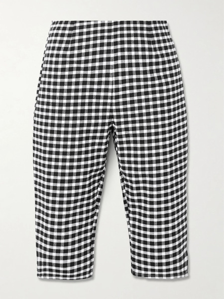  Posse Posse - Chiara Cropped Checked Cotton-blend Capri Pants - Black 