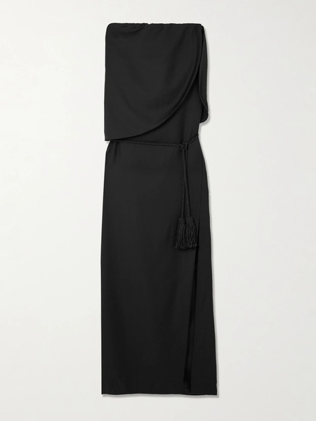  Posse Posse - Elspeth Belted Draped Wool-twill Maxi Dress - Black 