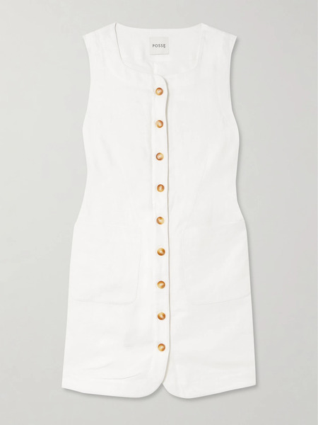  Posse Posse - Emma Linen Mini Dress - Ivory 