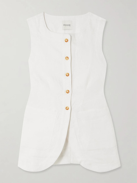  Posse Posse - Emma Linen Vest - Ivory 
