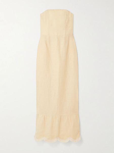  Posse Posse - Essie Fringed Linen Maxi Dress - Pastel Yellow 