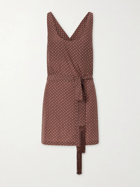  Posse Posse - Evie Polka-dot Tencel™ Lyocell Mini Dress - Brown 