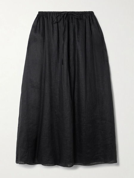  Posse Posse - Ginny Gathered Linen Maxi Skirt - Black 