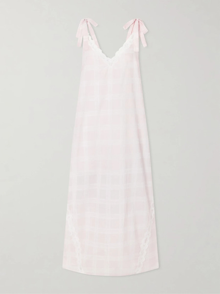  Posse Posse - Marylin Gingham Lace-trimmed Cotton Maxi Dress - Multi 