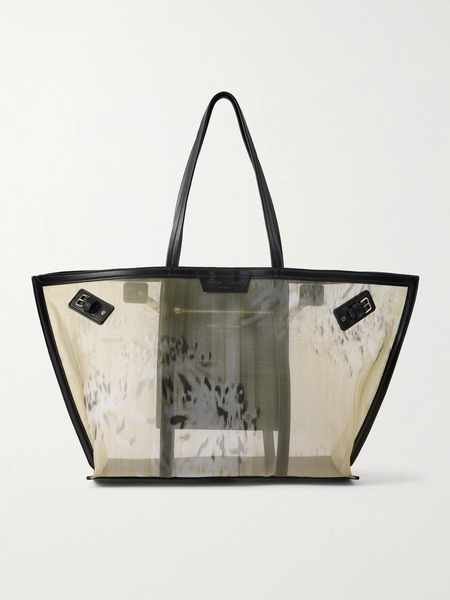  Proenza Schouler Proenza Schouler - Days Carryall Leather-trimmed Printed Mesh Tote - Yellow 