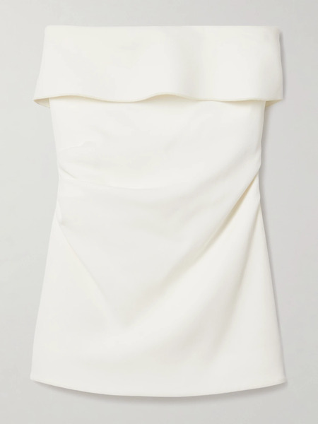  Proenza Schouler Proenza Schouler - Felicity Strapless Layered Ruched Crepe Top - Off-white 