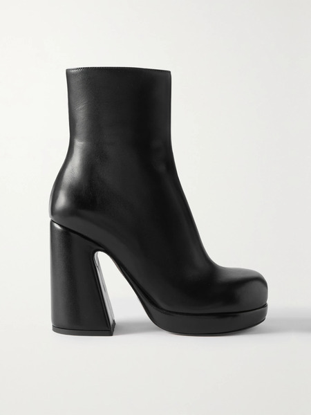  Proenza Schouler Proenza Schouler - Forma Leather Platform Ankle Boots - Black 