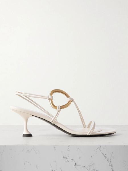  Proenza Schouler Proenza Schouler - Hoop Leather Slingback Sandals - White 