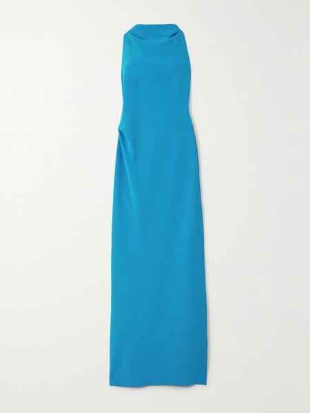  Proenza Schouler Proenza Schouler - Open-back Draped Crepe Maxi Dress - Blue 