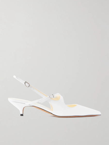  Proenza Schouler Proenza Schouler - Slash Leather Slingback Pumps - White 