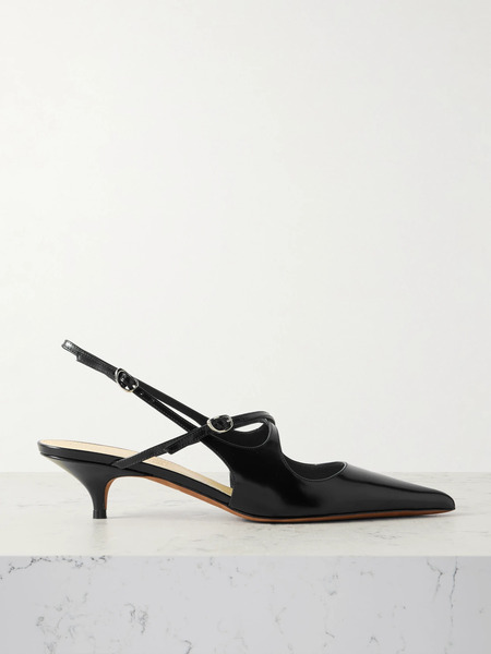  Proenza Schouler Proenza Schouler - Slash Patent-leather Slingback Pumps - Black 