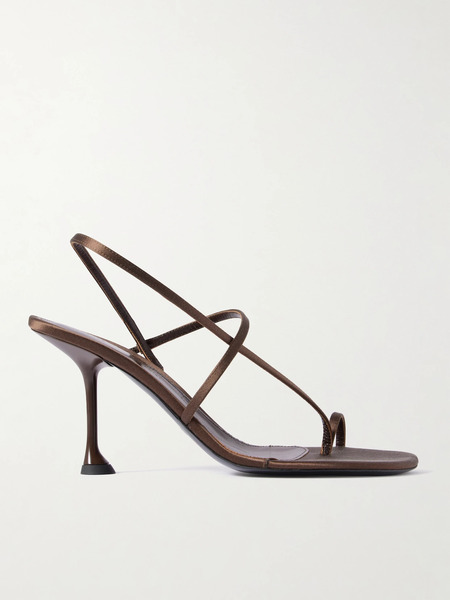  Proenza Schouler Proenza Schouler - Tee 90 Satin Slingback Sandals - Burgundy 