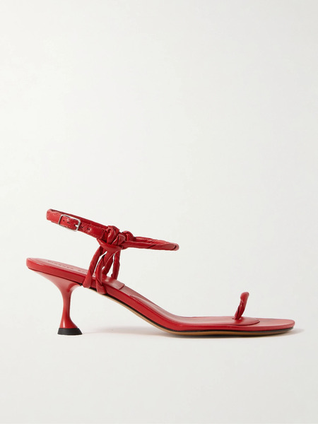  Proenza Schouler Proenza Schouler - Tee Toe Ring Knotted Leather Sandals - Red 