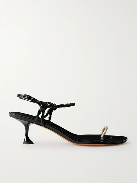 Proenza Schouler Proenza Schouler - Twisted Glossed-leather Sandals - Black 