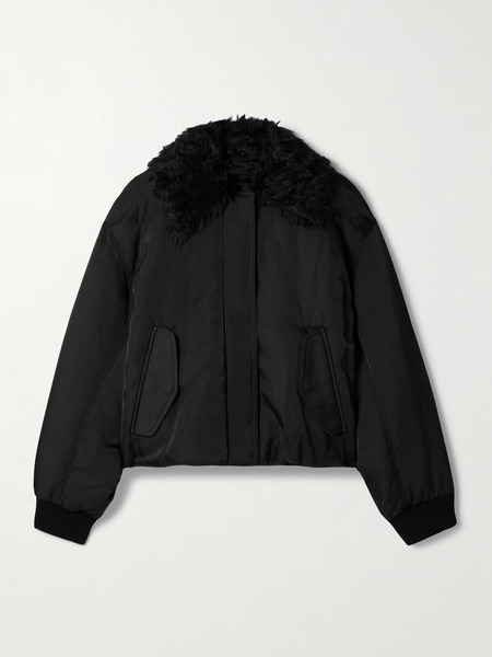  Proenza Schouler Proenza Schouler - Vadra Mohair And Cotton-blend Fleece-trimmed Padded Recycled-twill Jacket - Black 