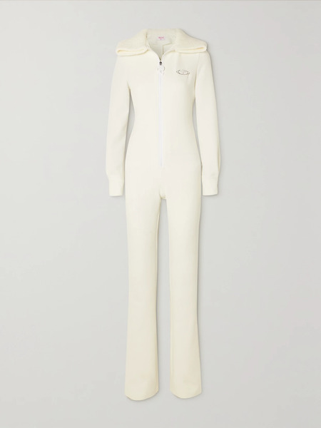  Pucci Pucci - Embellished Knit-trimmed Stretch-crepe Jumpsuit - White 