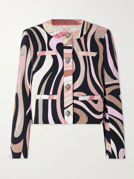  Pucci Pucci - Printed Cotton-blend Gabardine Jacket - Pink 
