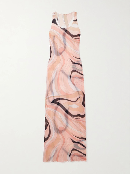  Pucci Pucci - Printed Mesh Maxi Dress - Pink 