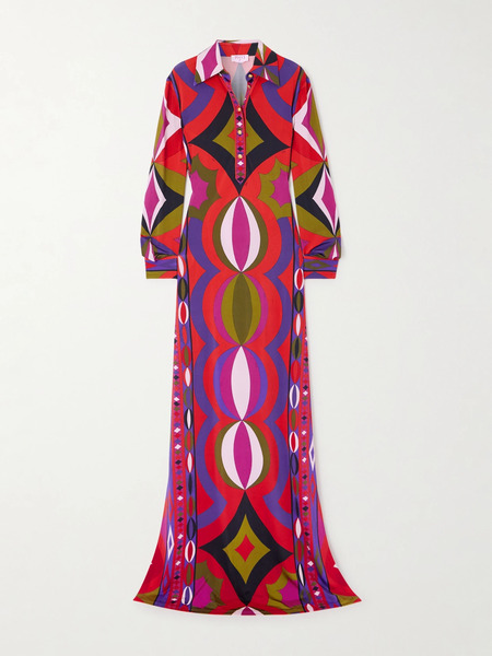  Pucci Pucci - Printed Satin Maxi Dress - Multi 