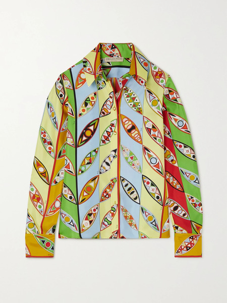  Pucci Pucci - Printed Silk-twill Shirt - Red 