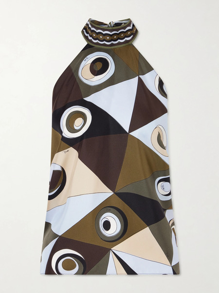  Pucci Pucci - Printed Silk-twill Top - Army Green 