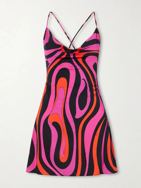  Pucci Pucci - Printed Stretch-jersey Mini Dress - Bright Pink 