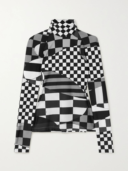  Pucci Pucci - Printed Stretch-jersey Turtleneck Top - Black 