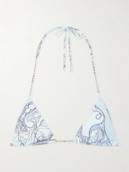  Pucci Pucci - Printed Triangle Bikini Top - Blue 