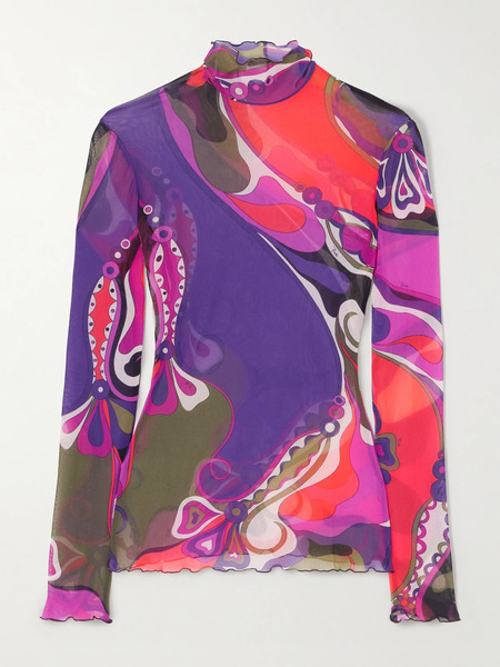  Pucci Pucci - Printed Tulle Blouse - Multi 
