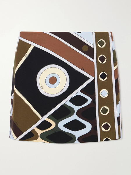  Pucci Pucci - Printed Wool Mini Skirt - Army Green 
